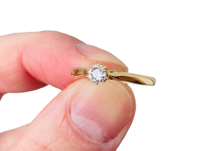 Antique 18ct Gold Old-Cut Diamond Solitaire Ring