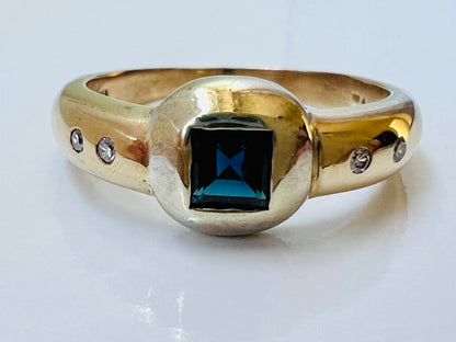 9ct Gold Sapphire & Diamond Ring