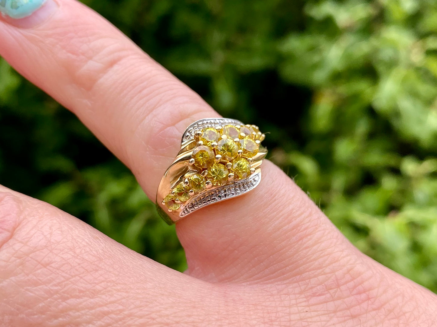 9ct Gold Yellow Sapphire & Diamond Ring