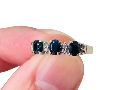 9ct Gold Sapphire & Diamond Ring