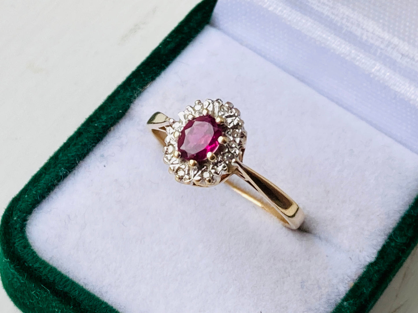 9ct Gold Tourmaline & Diamond Ring