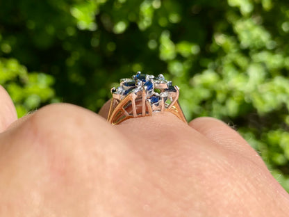 9ct Gold Sapphire & Diamond Ring