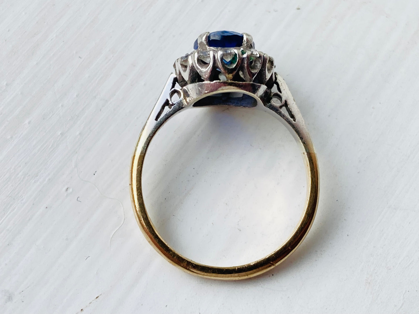 Vintage 9ct Gold Sapphire & Paste Ring