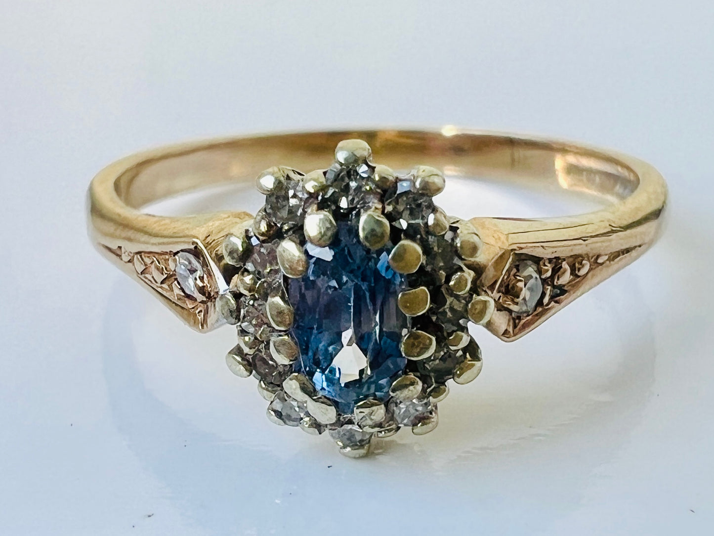 Vintage 9ct Gold Sapphire & Diamond Ring