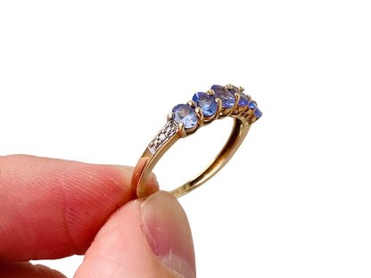 9ct Gold Tanzanite & Diamond Ring