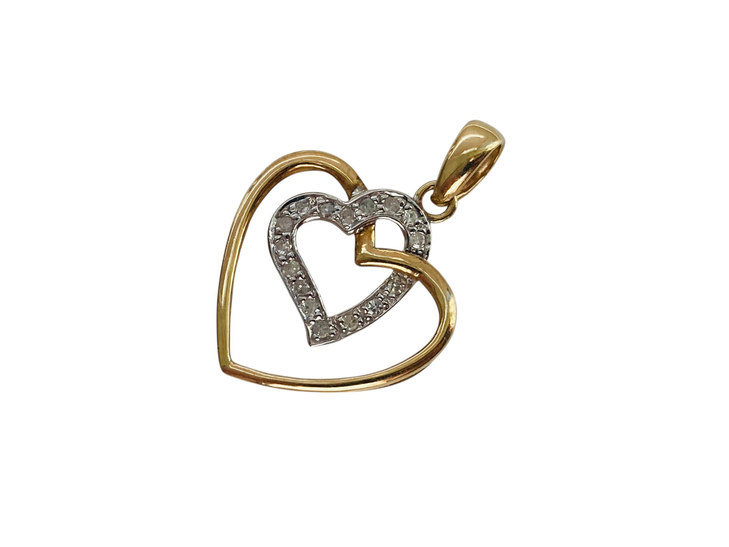 9ct Gold Diamond Heart Pendant