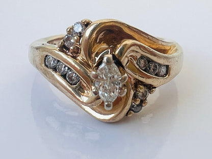 10ct Gold Diamond Ring