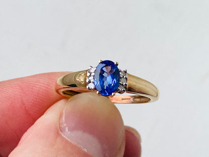 9ct Gold Tanzanite & Diamond Ring