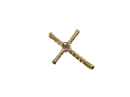 9ct Gold Diamond Cross Pendant