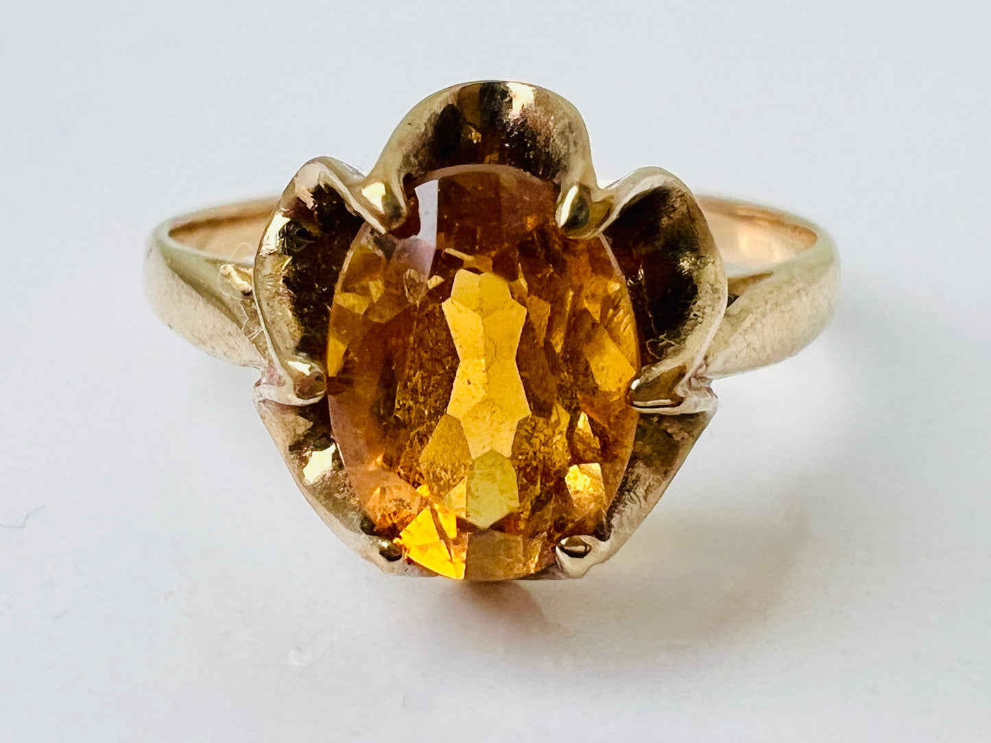 Vintage 9ct Gold Citrine Ring