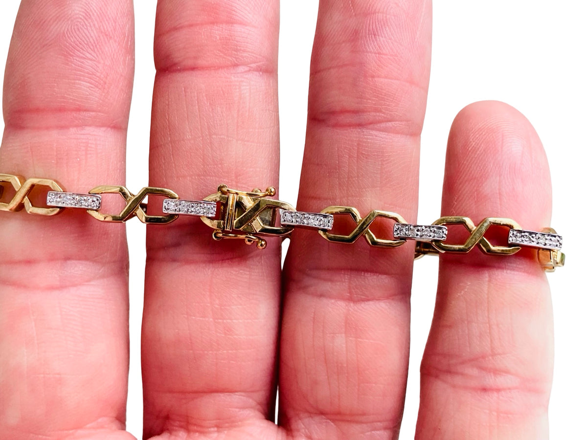 9ct Gold Diamond Bracelet
