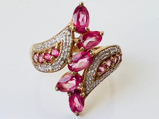 9ct Gold Tourmaline & Diamond Ring