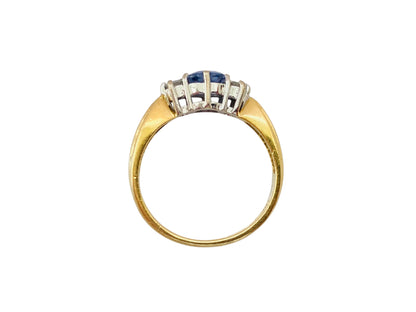 Vintage 18ct Gold Sapphire & Diamond Heart Ring