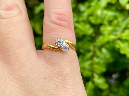 18ct Gold Diamond Toi Et Moi Ring