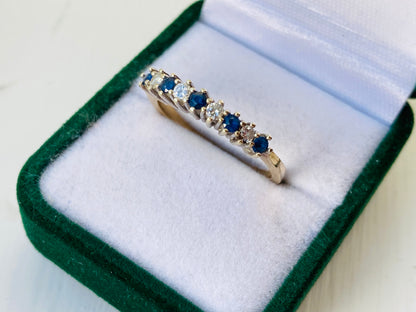 Vintage 9ct Gold Sapphire & Diamond Ring