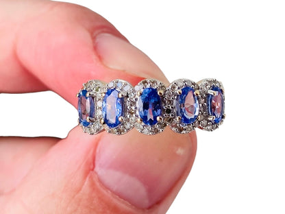 9ct Gold Tanzanite & Diamond Ring