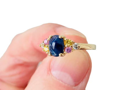 9ct Gold Multi-Coloured Sapphire Ring