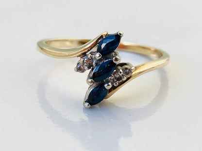 10ct Gold Sapphire & Diamond Ring