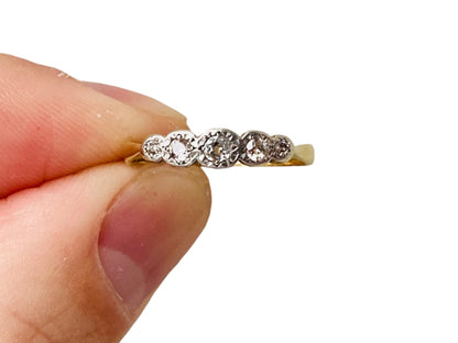 Antique 18ct Gold Five-Stone Diamond Ring