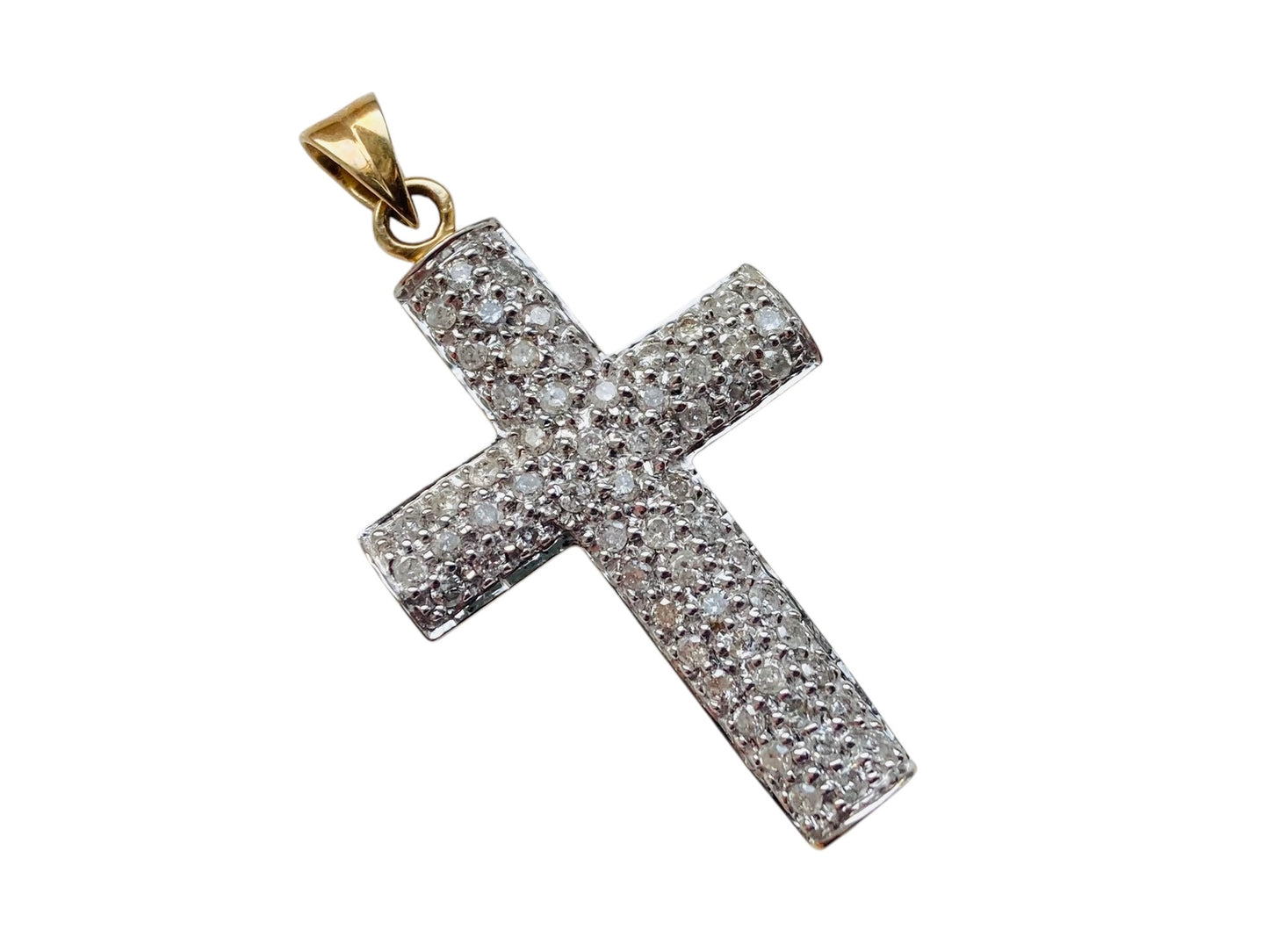 9ct Gold 1.05ct Diamond Cross Pendant