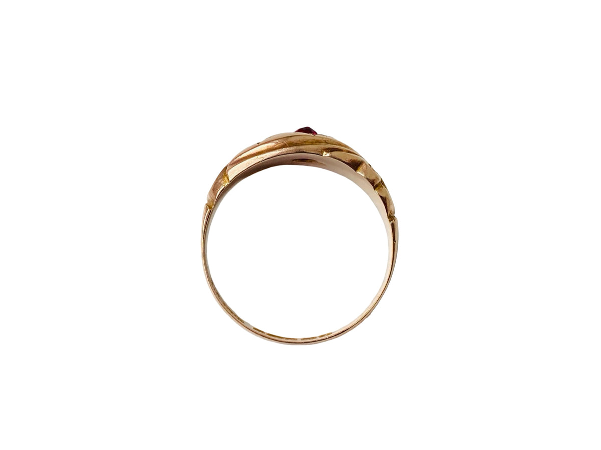 Antique 9ct Gold Garnet & Diamond Ring