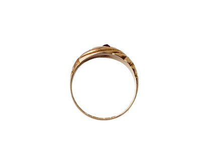 Antique 9ct Gold Garnet & Diamond Ring