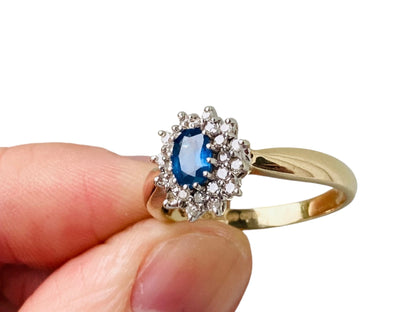 9ct Gold Sapphire & Diamond Ring