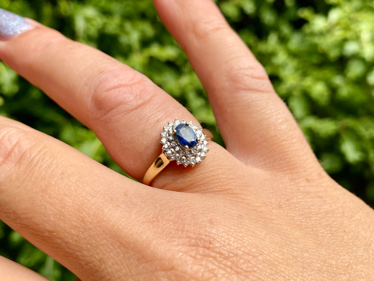 9ct Gold Sapphire & Diamond Ring