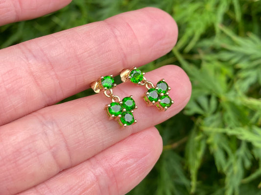 9ct Gold Diopside Earrings