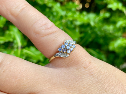9ct Gold Tanzanite & Diamond Ring