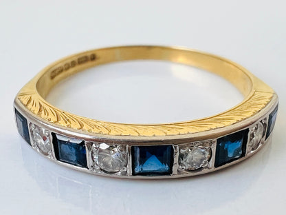 Vintage 18ct Gold Sapphire & Diamond Ring