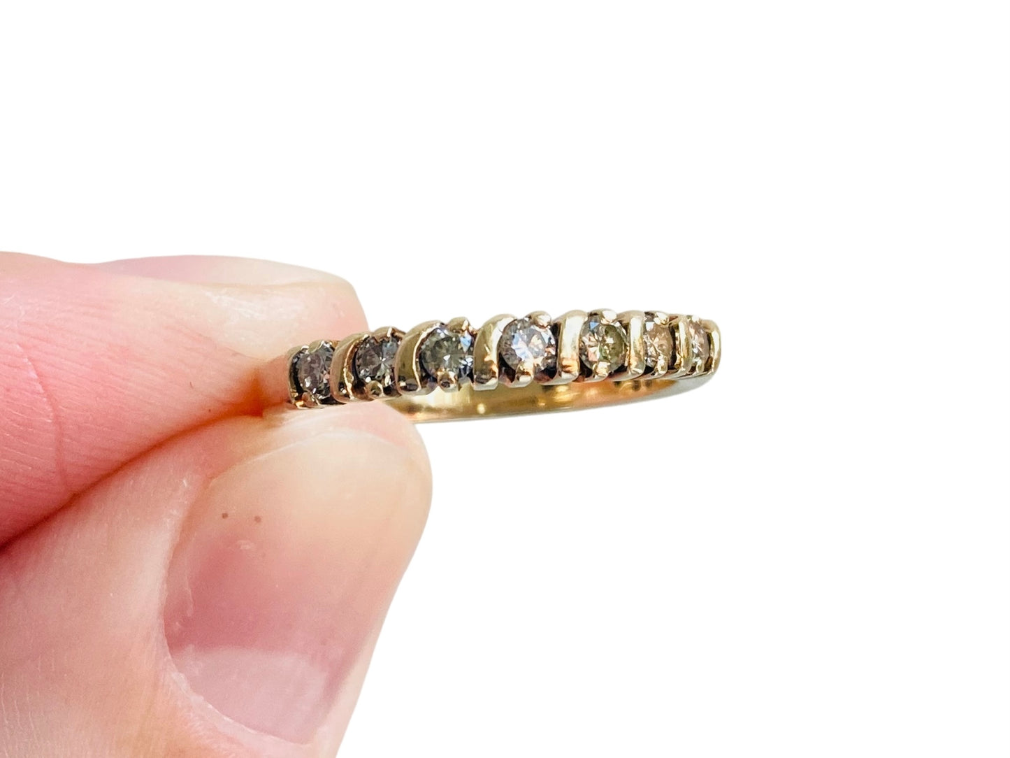 9ct Gold Seven-Stone Champagne Diamond Ring