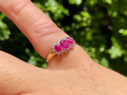 9ct Gold Ruby & Diamond Ring