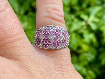 9ct Gold Pink Sapphire & Diamond Ring