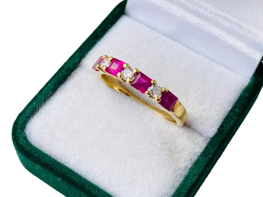 18ct Gold Ruby & Diamond Ring