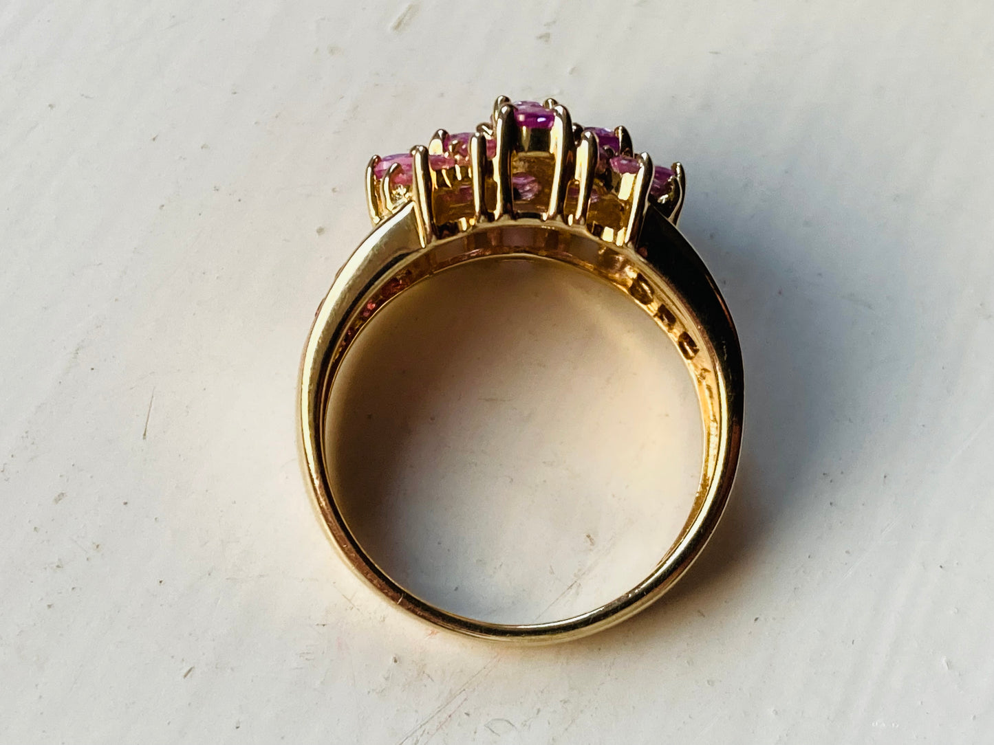 9ct Gold Pink Sapphire & Pink Tourmaline Ring