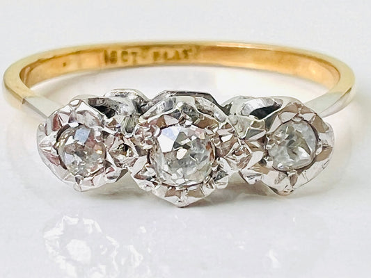 Antique 18ct Gold Three-Stone Diamond Ring