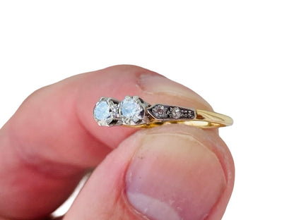 Vintage 8ct Gold Two-Stone Toi Et Moi Diamond Ring