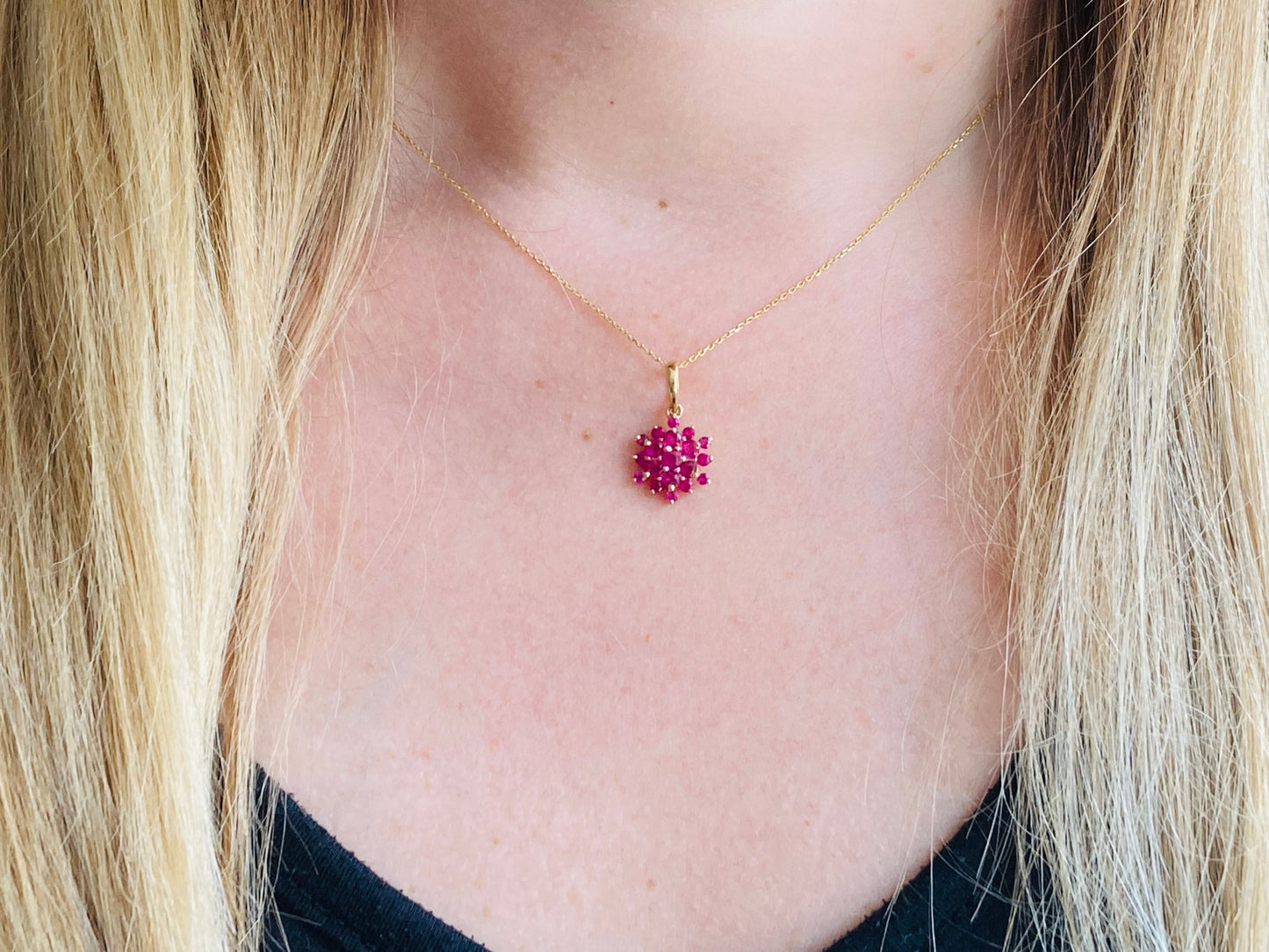 18ct Ruby Pendant With 18ct Necklace