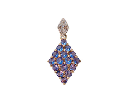 9ct Gold Tanzanite & Diamond Pendant