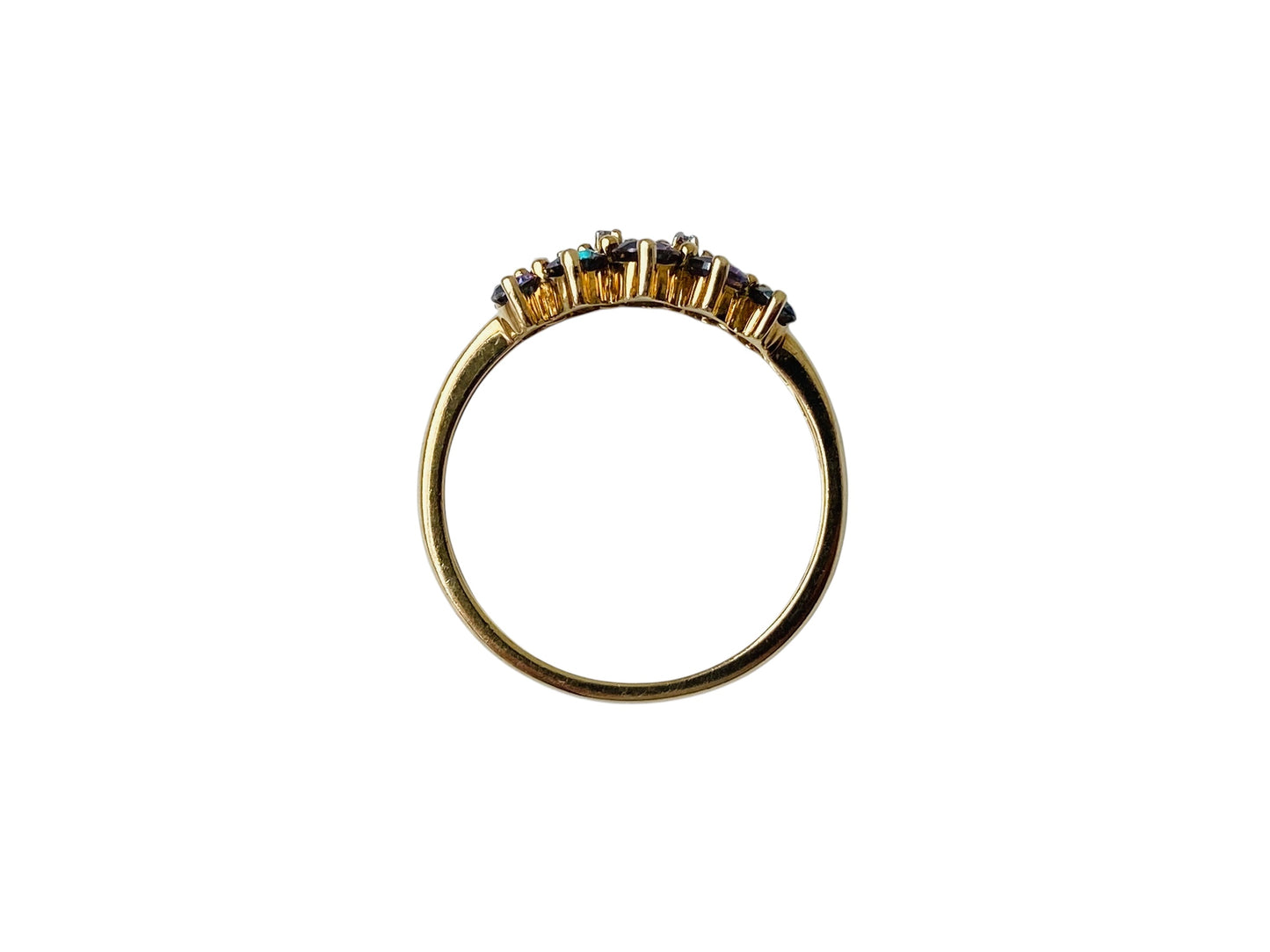 9ct Gold Mystic Topaz & Diamond Ring
