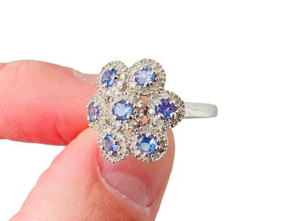 9ct Gold Tanzanite & Diamond Ring
