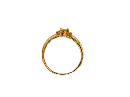 18ct Gold Green  Paraibia Tourmaline & Diamond Ring