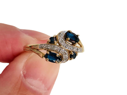 9ct Gold Sapphire & Diamond Ring