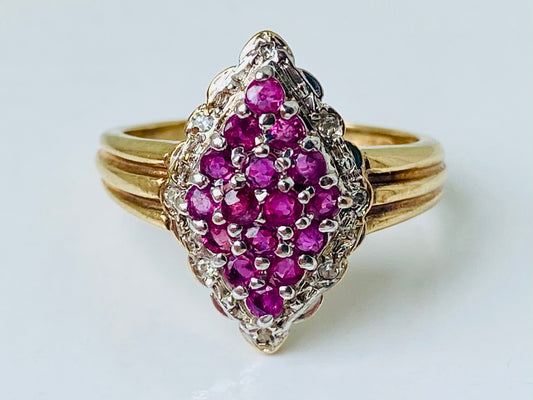 9ct Gold Ruby & Diamond Ring