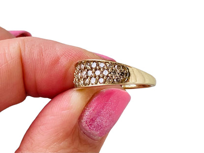 9ct Gold Champagne Diamond Band Ring