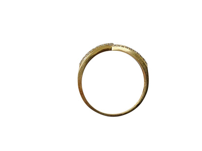 9ct Gold Diamond Wishbone Ring