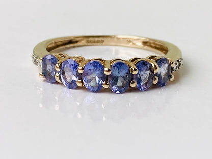 9ct Gold Tanzanite & Diamond Ring