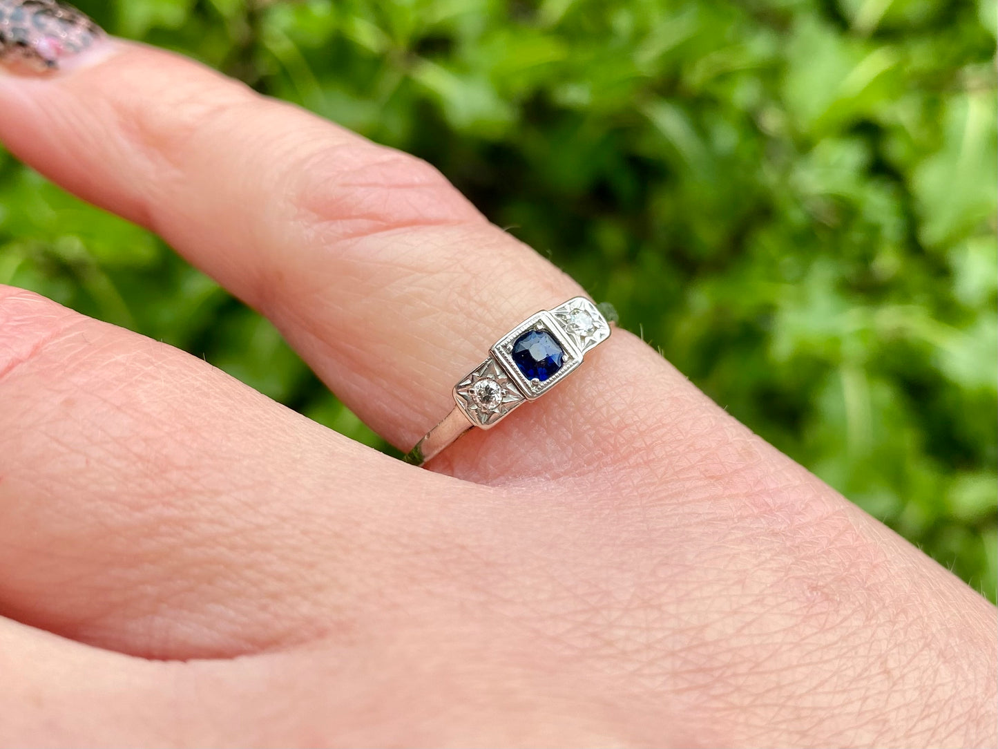 Vintage 18ct Gold Sapphire & Diamond Ring