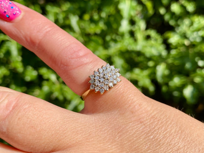 Vintage 18ct Gold Diamond Cluster Ring